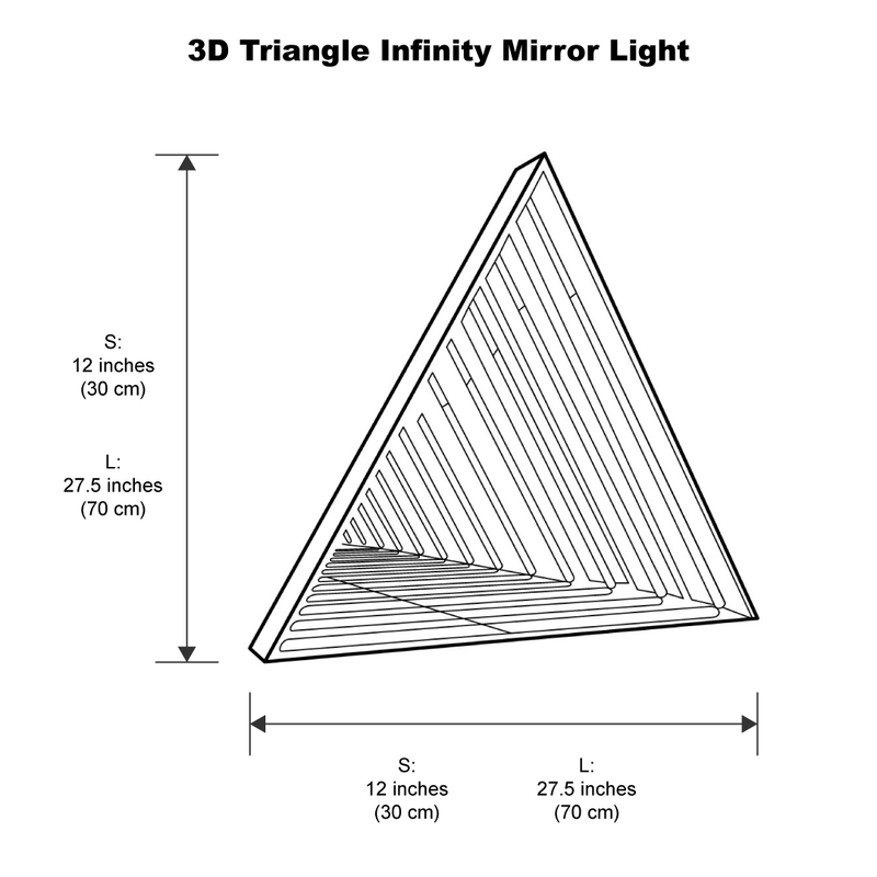 3D Triangle Infinity Mirror Light