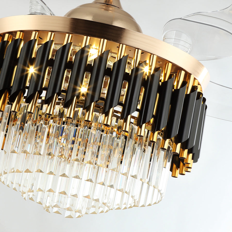 Helena Black by Ozarke Smart Fan Chandelier Light