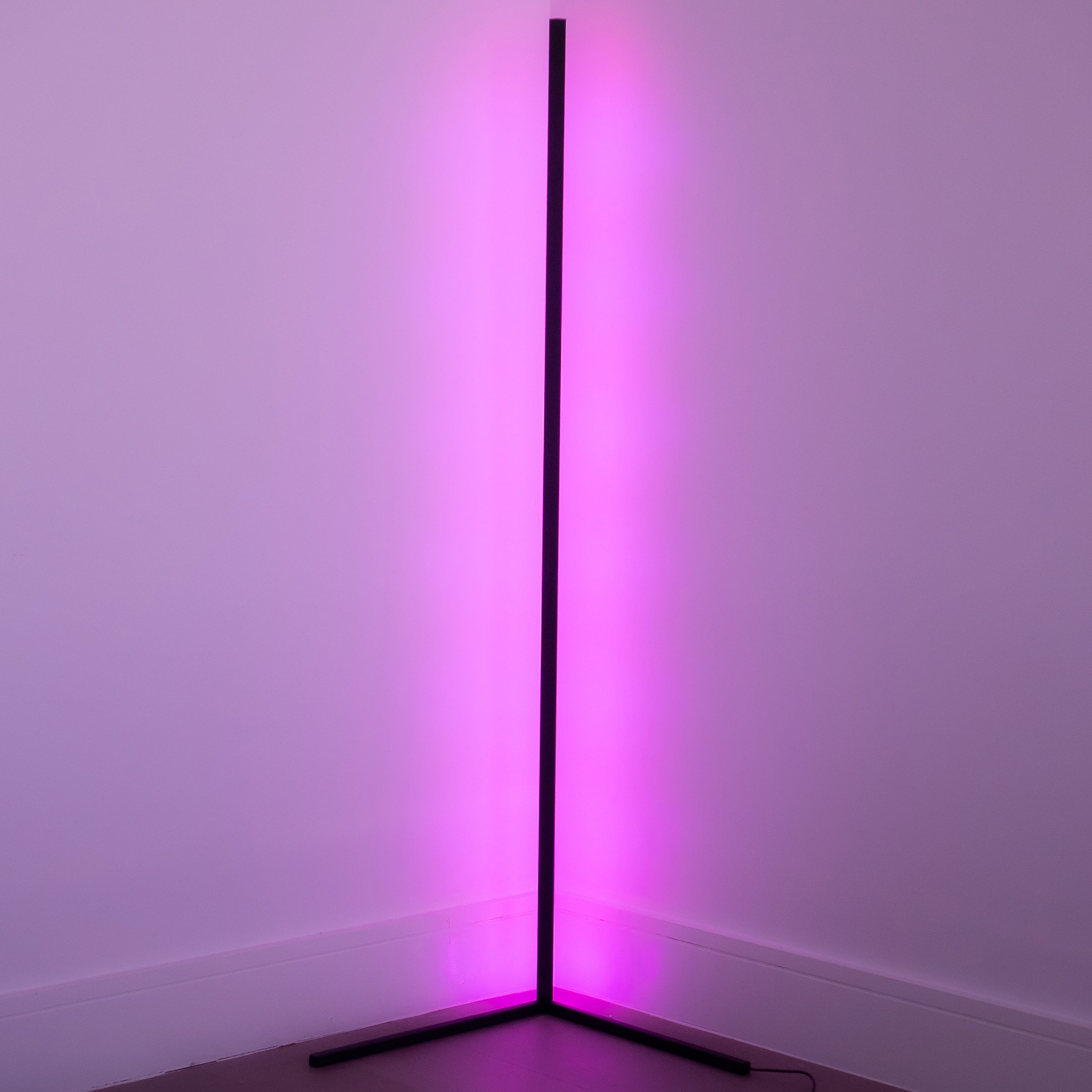 Minimalist LED Corner Floor Lamp - Warm & RGB Emitting Color - Modern ...