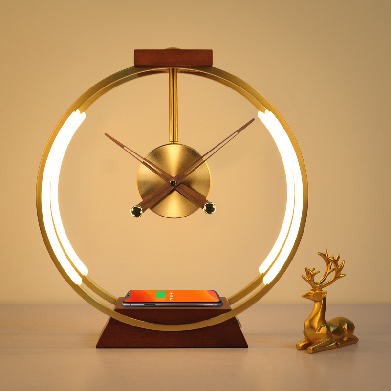NEW Minimalist LED Clock Lamp with Phone Wireless Charger